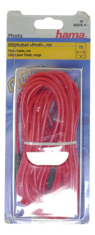 Hama camera Red Flash Cable 10m Blitzkabel Profi Rot new unused in original pack