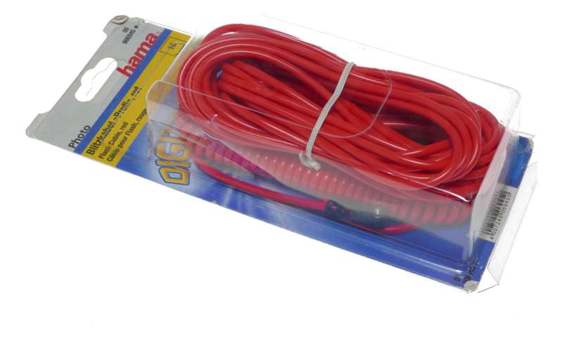 Hama camera Red Flash Cable 10m Blitzkabel Profi Rot new unused in original pack