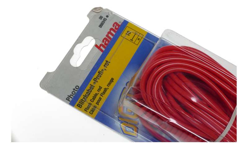 Hama camera Red Flash Cable 10m Blitzkabel Profi Rot new unused in original pack