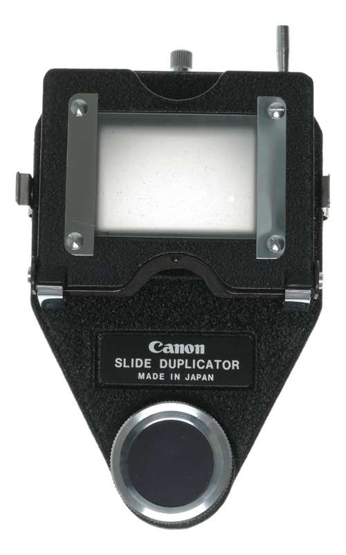 Canon Slide Duplicator 55 FL/FD camera bellows accessory in box with instructions