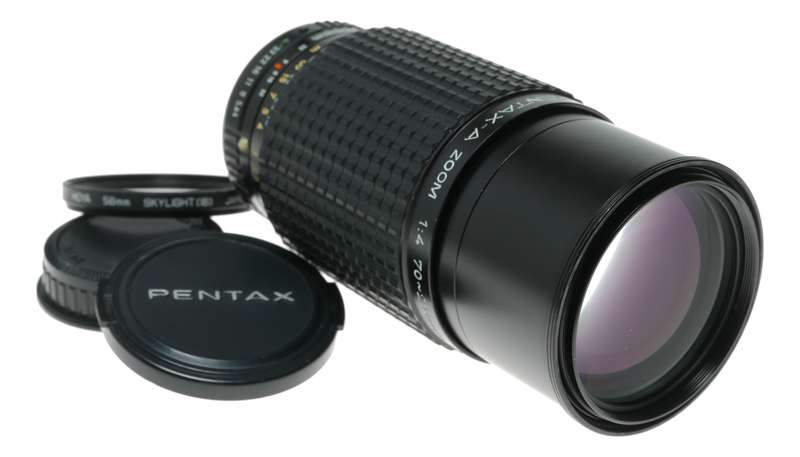 SMC Pentax-A Zoom 70-210mm macro lens fits classic 35mm film SLR camera