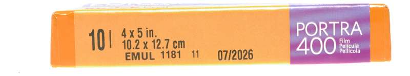 Kodak Professional Portra 400 4x5in film exp.07/2026 x10 sheets in sealed box