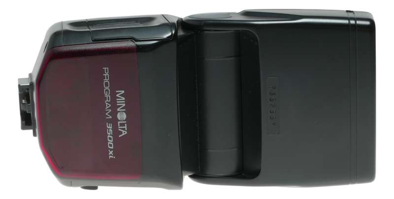 Minolta Program 3500xi camera hot shoe wireless flash unit in pouch
