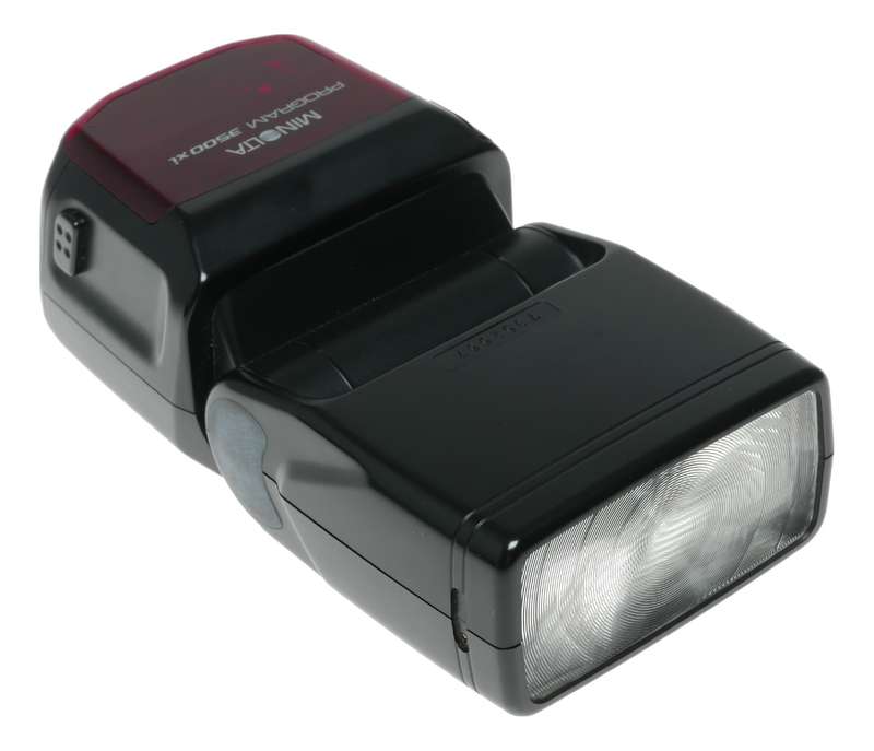 Minolta Program 3500xi camera hot shoe wireless flash unit in pouch