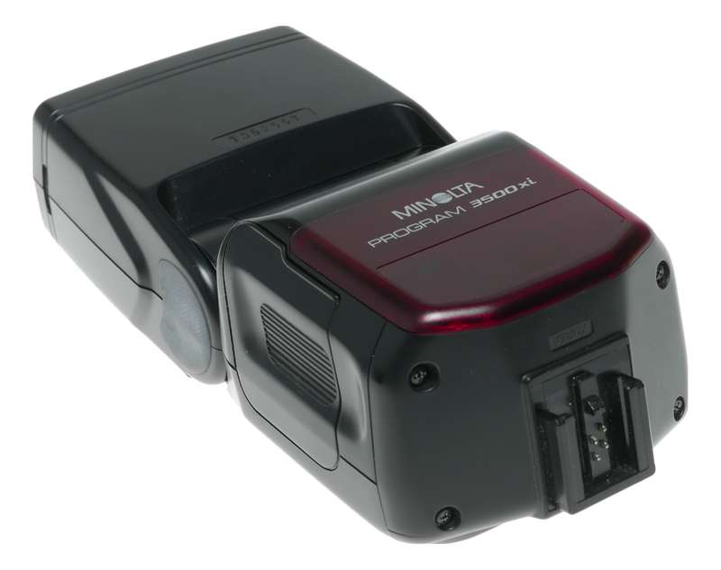 Minolta Program 3500xi camera hot shoe wireless flash unit in pouch
