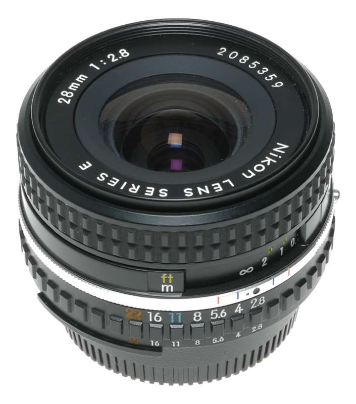 Nikon 1:2.8 28mm Series E camera wide angle lens