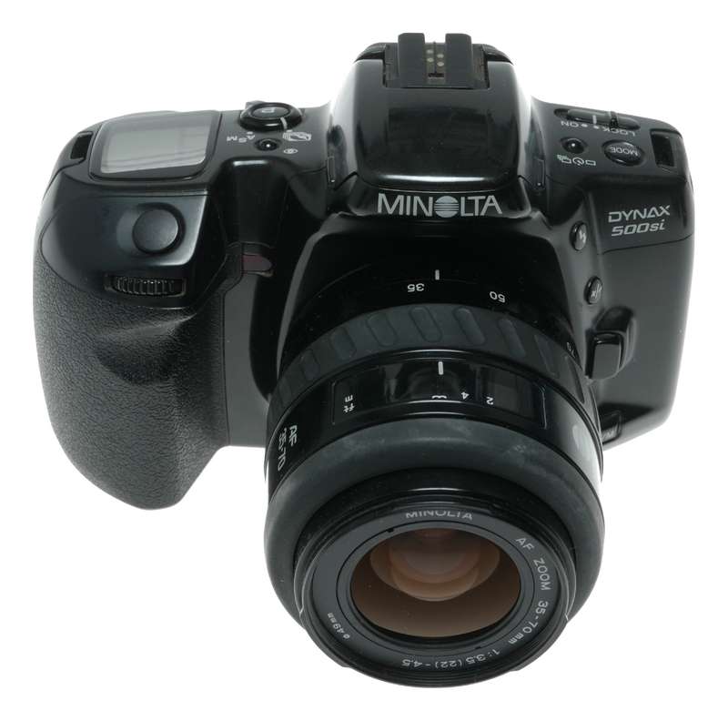 Minolta Dynax 500si 35mm film camera AF Zoom lenses 35-70 100-200 100-300