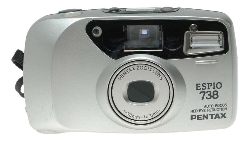 Pentax Espio 738 AF Point Shoot 35mm film camera in pouch