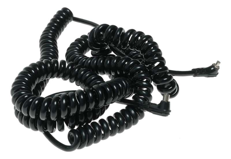 Camera Flash sync coiled cord long extension cable excellent