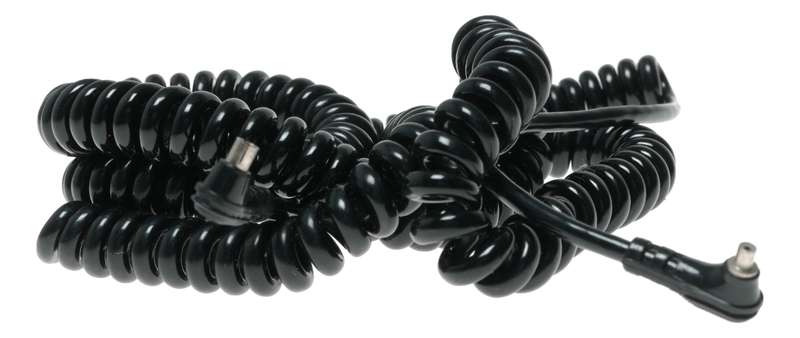 Camera Flash sync coiled cord long extension cable excellent
