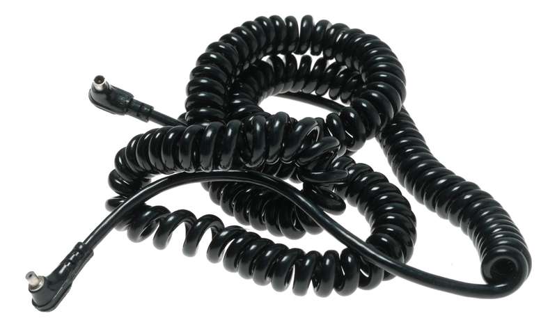 Camera Flash sync coiled cord long extension cable excellent