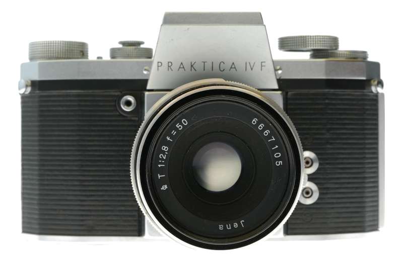 Praktica IV F 35mm film SLR camera Jena T 1:2.8 f=50 M42 lens