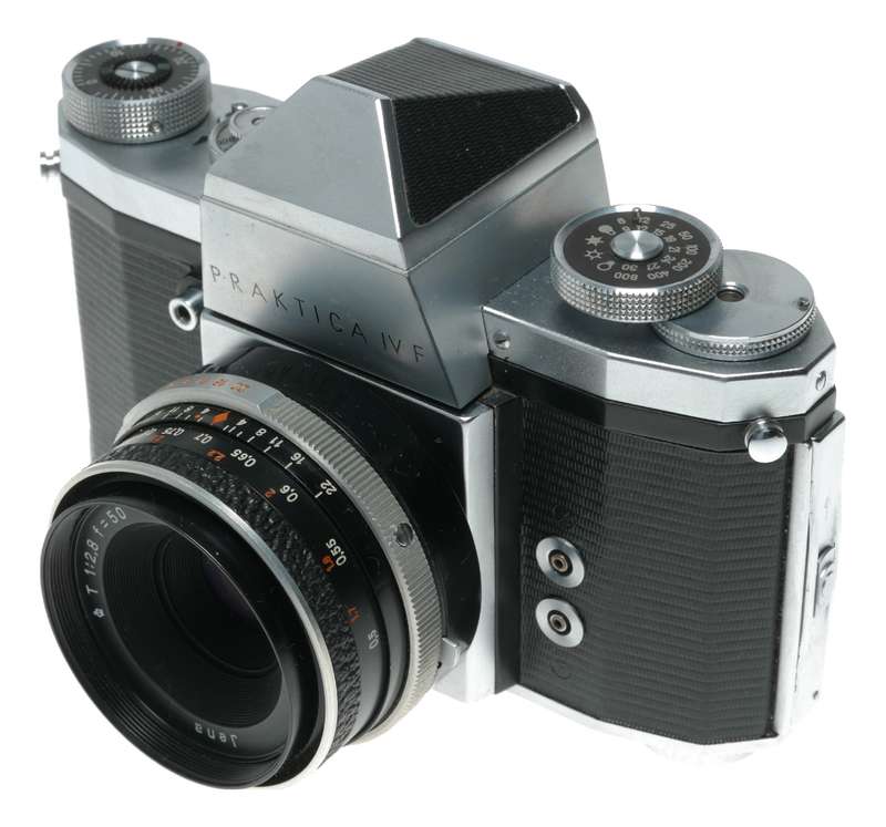 Praktica IV F 35mm film SLR camera Jena T 1:2.8 f=50 M42 lens