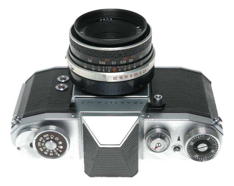 Praktica IV F 35mm film SLR camera Jena T 1:2.8 f=50 M42 lens