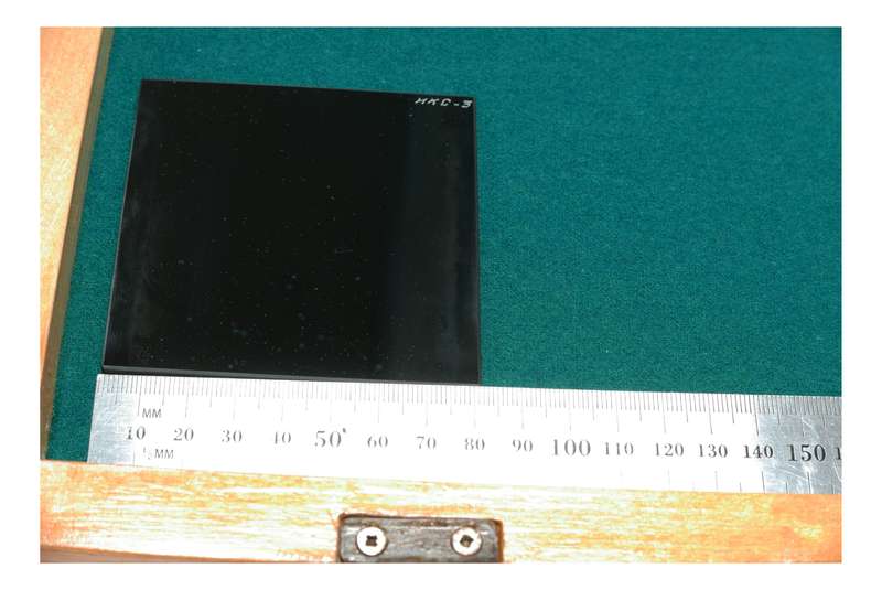 Russian Optics Set of 8x8cm Coloured Optical Glass Samples in Wood Case