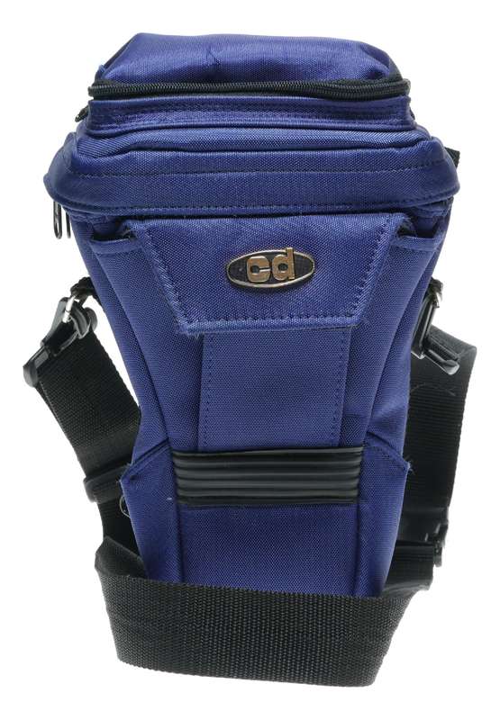 Blue Nylon CD used vintage SLR film camera case with strap