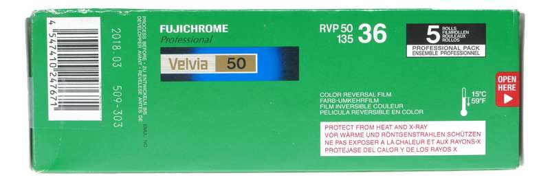Velvia 50 Fujichrome film 135 asa 36 exp. Professional pack 5x rolls