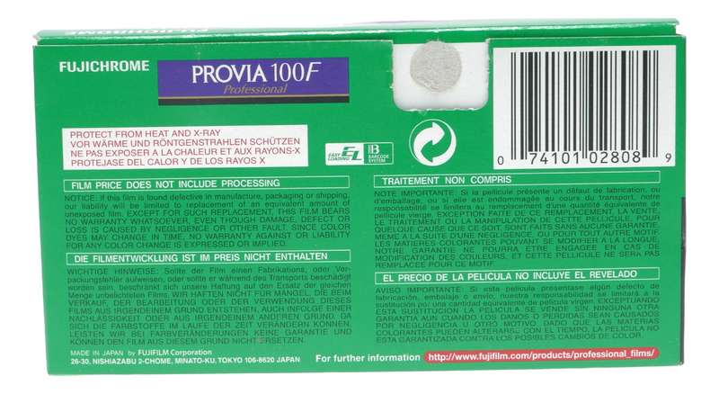 Fujichrome Provia 100F Propak 5 RDP III 120 Color Reversal Slide Film