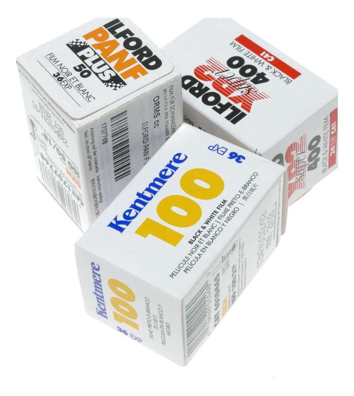 Ilford PanF Plus 50 XP2 Super 400 Kentmere 100 Expired Black White Film