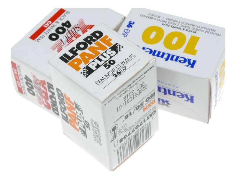 Ilford PanF Plus 50 XP2 Super 400 Kentmere 100 Expired Black White Film
