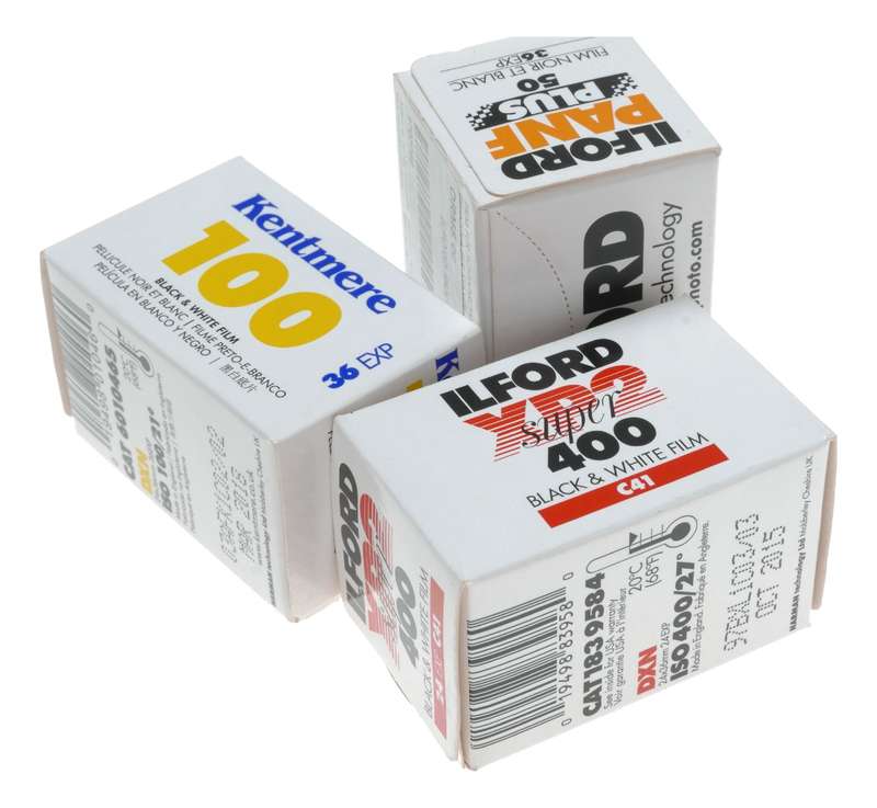Ilford PanF Plus 50 XP2 Super 400 Kentmere 100 Expired Black White Film