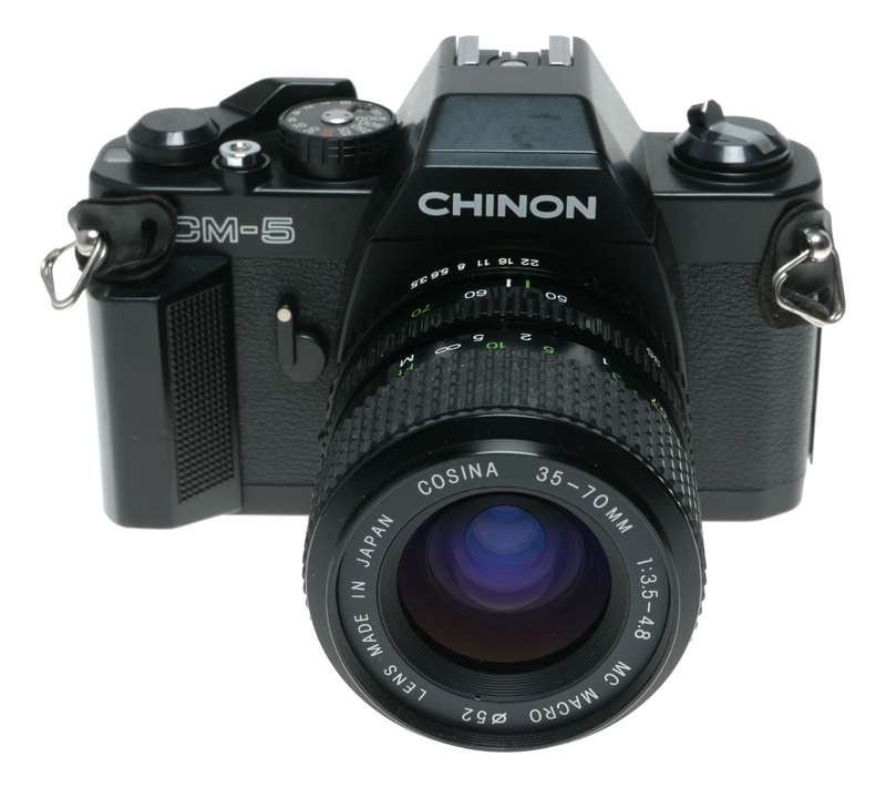 Chinon CM5 35mm Film SLR Camera Cosina 35-70 Macro Lens Hanimex Flash