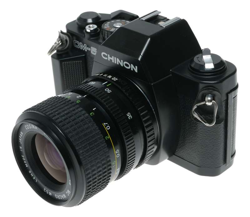 Chinon CM5 35mm Film SLR Camera Cosina 35-70 Macro Lens Hanimex Flash