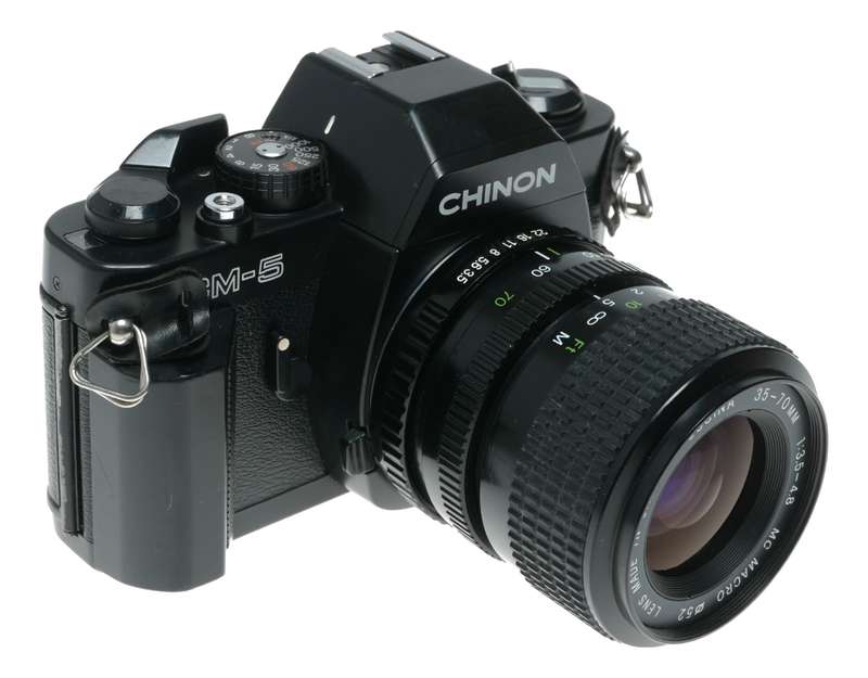 Chinon CM5 35mm Film SLR Camera Cosina 35-70 Macro Lens Hanimex Flash