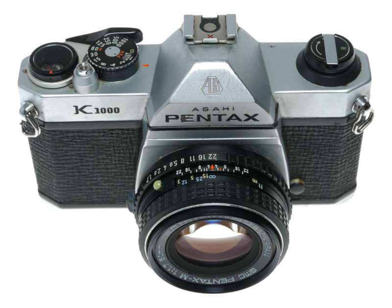 Asahi Pentax K1000 35mm Film Camera SMC 1.7/50 Lens Caps Strap