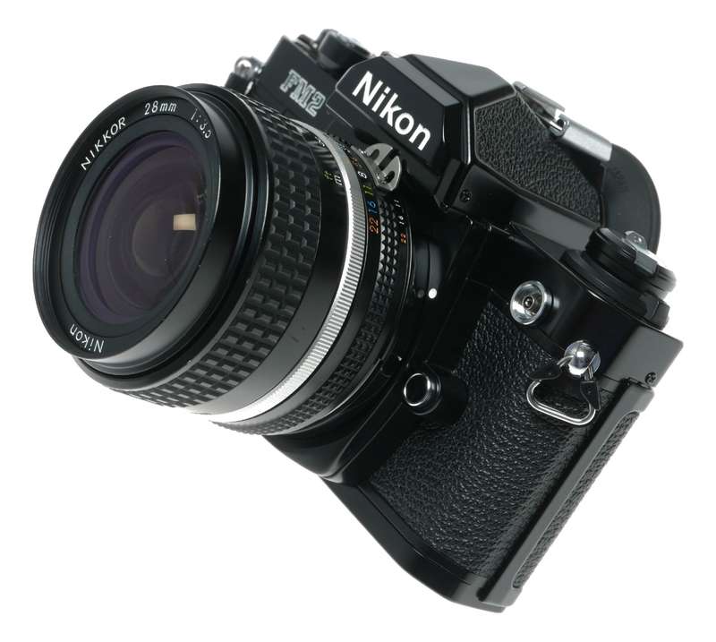 Nikon FM2 Black SLR 35mm Film Camera Body 3.5/28 Nikkor Free Lens