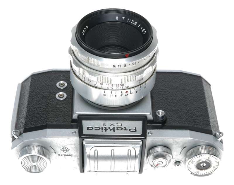 KW Praktica F.X3 35mm Film SLR Camera Jena T 2.8/50