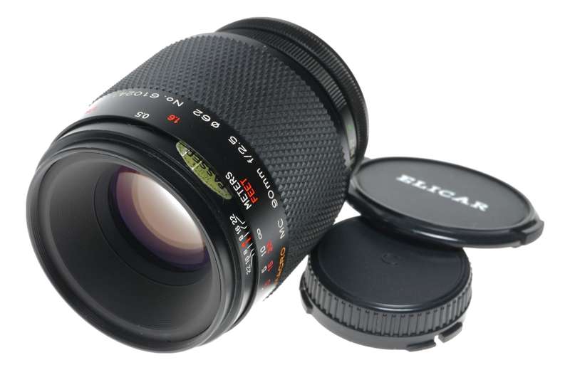 Elicar V-HQ Macro MC 90mm f2.5 Canon Mount Camera Lens