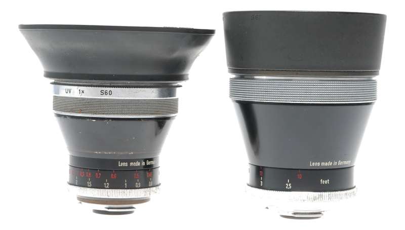 Carl Zeiss Pro-Tessar Camera Lenses 3.2/35mm 4/115mm Contaflex