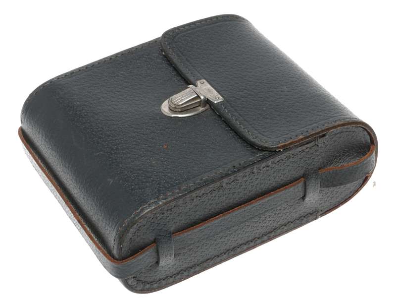Beautiful black retro vintage film camera antique leather case