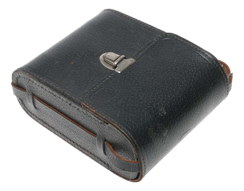 Beautiful black retro vintage film camera antique leather case