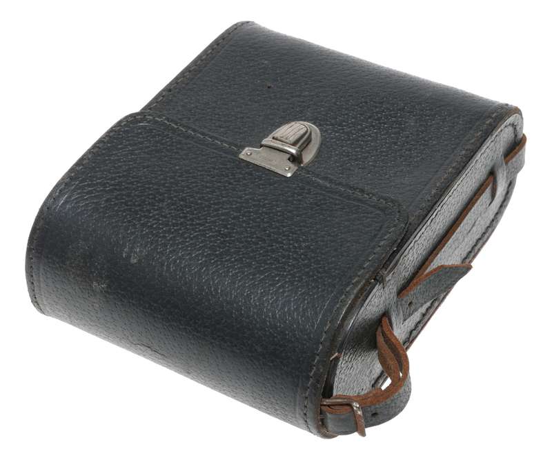Beautiful black retro vintage film camera antique leather case
