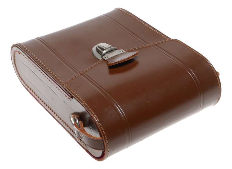beautiful tan vintage film camera antique leather case and strap