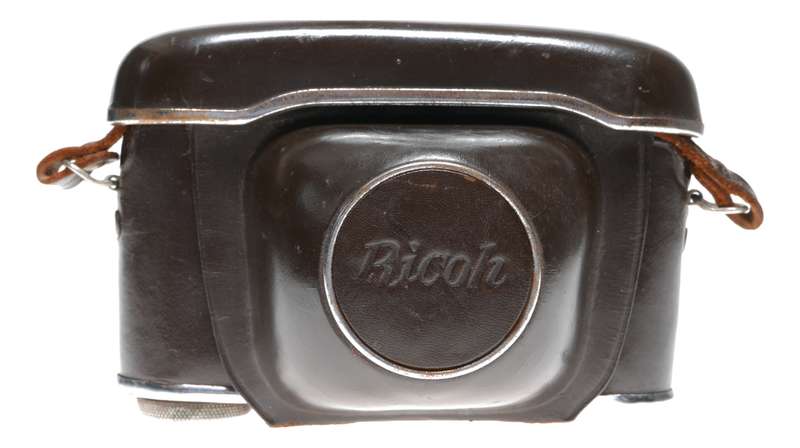 Ricoh ever ready vintage film camera antique leather case w. strap