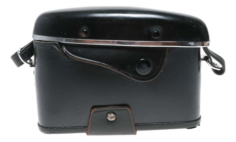 Rank Aldis Black vintage film camera antique leather case