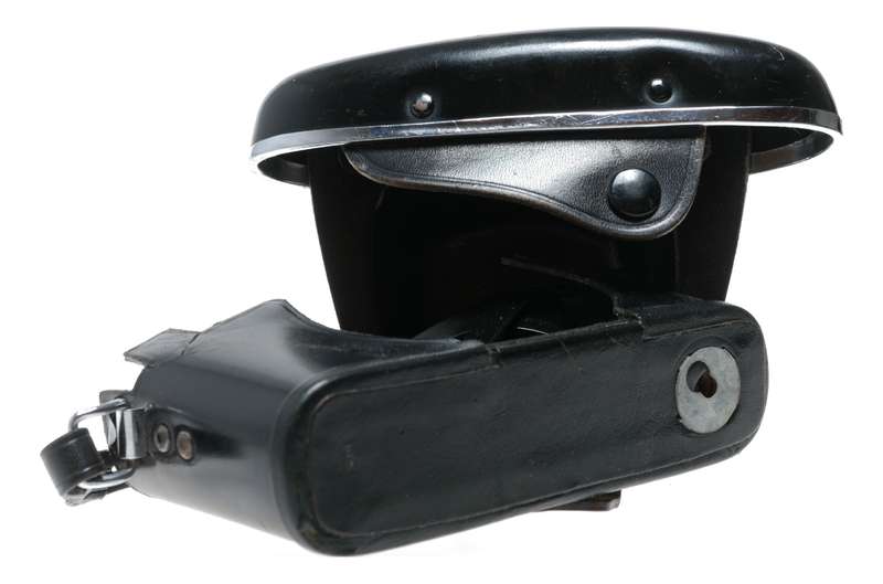 Rank Aldis Black vintage film camera antique leather case