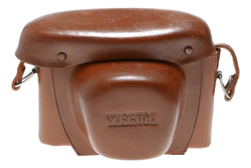 Tan Yashica ever-ready vintage film camera antique leather case