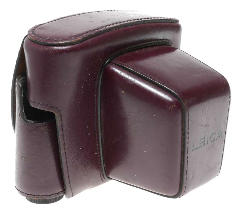 Leica SLR burgundy vintage film camera antique ever ready leather case