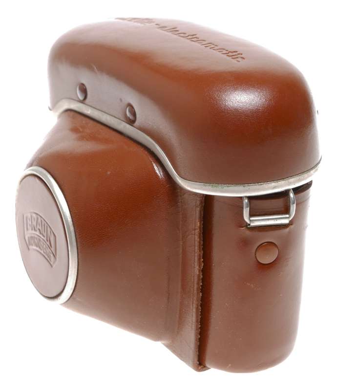 Braun Nurnberg tan vintage film camera antique leather hard case