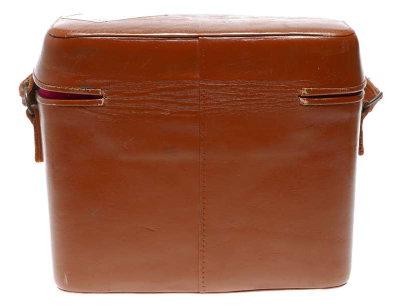 CPE Movie picture vintage film camera antique tan leather case shoulder strap