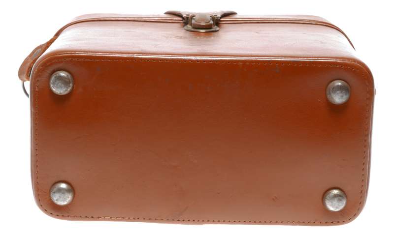 CPE Movie picture vintage film camera antique tan leather case shoulder strap