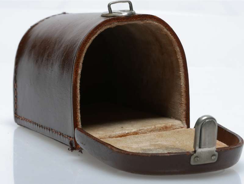 Long Voigtlander vintage film camera antique leather case to fit lens
