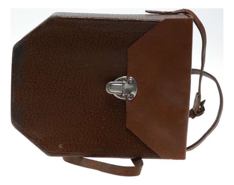 Movie camera vintage film antique leather case used as is