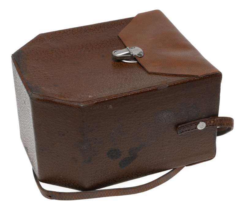 Movie camera vintage film antique leather case used as is