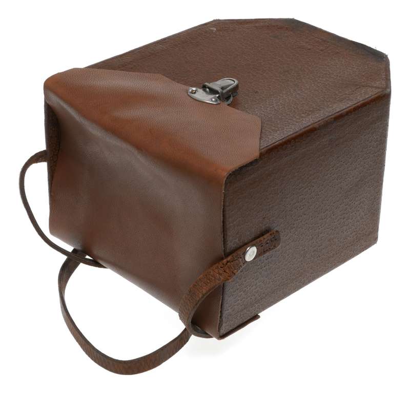 Movie camera vintage film antique leather case used as is