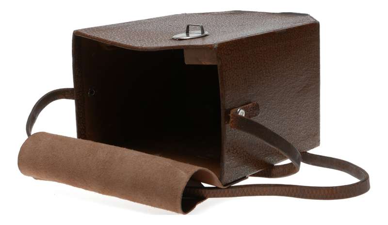 Movie camera vintage film antique leather case used as is
